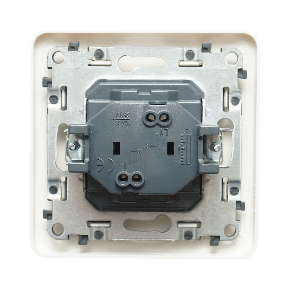 Intrerupator sonerie LED cu revenire alb incastrat 220V, 10AX, PC 80x80mm - imagine 3