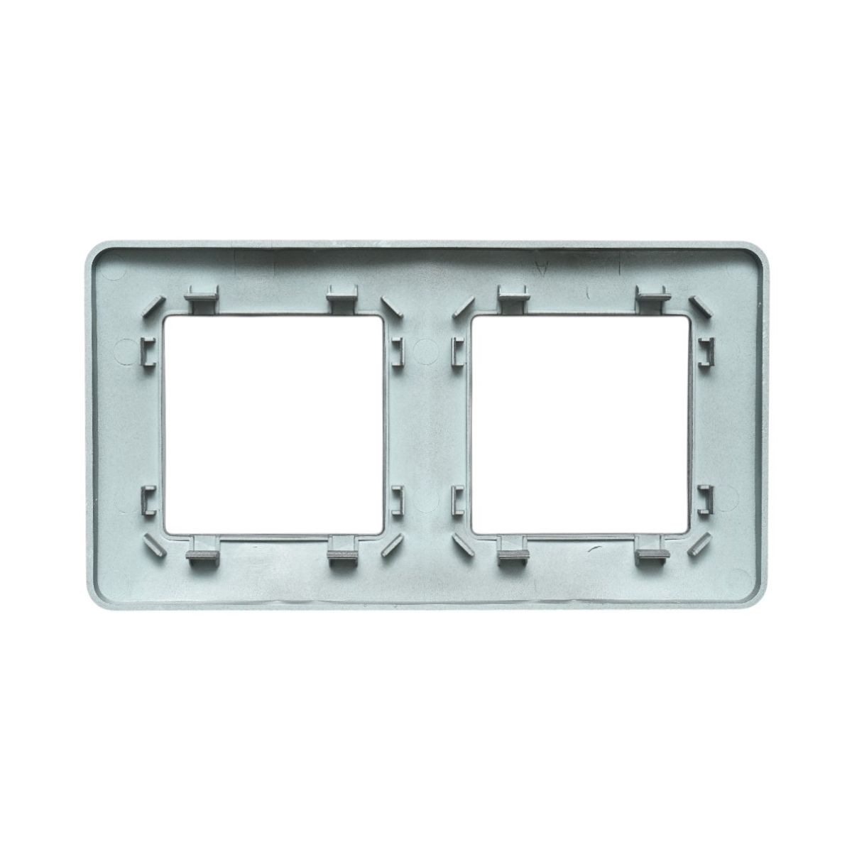 Rama dubla neagra PC priza si intrerupator 150x83mm - imagine 2