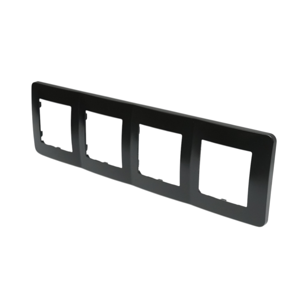 Rama cvadrupla neagra PC priza si intrerupator 300x83mm - imagine 3