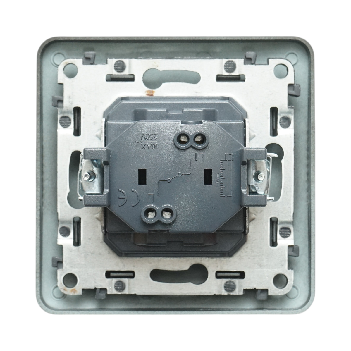 Intrerupator sonerie cu revenire negru incastrat 220V, 10AX, PC 80x80mm - imagine 3