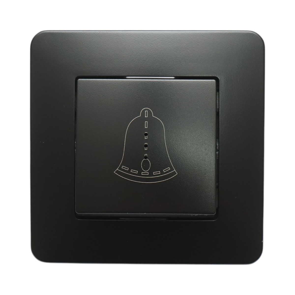 Intrerupator sonerie LED cu revenire negru incastrat 220V, 10AX, PC 80x80mm - imagine 2