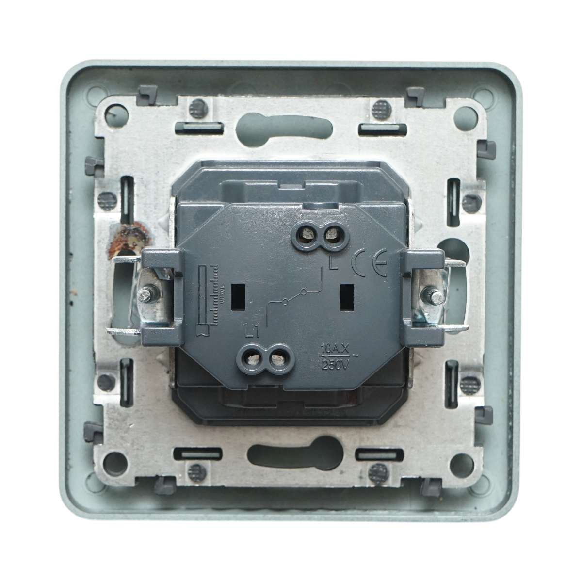 Intrerupator sonerie LED cu revenire negru incastrat 220V, 10AX, PC 80x80mm - imagine 3