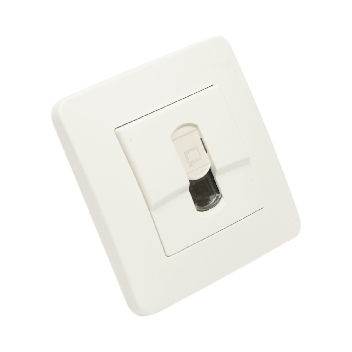 Priza internet RJ45 alba incastrata PC 80x80mm - imagine 4