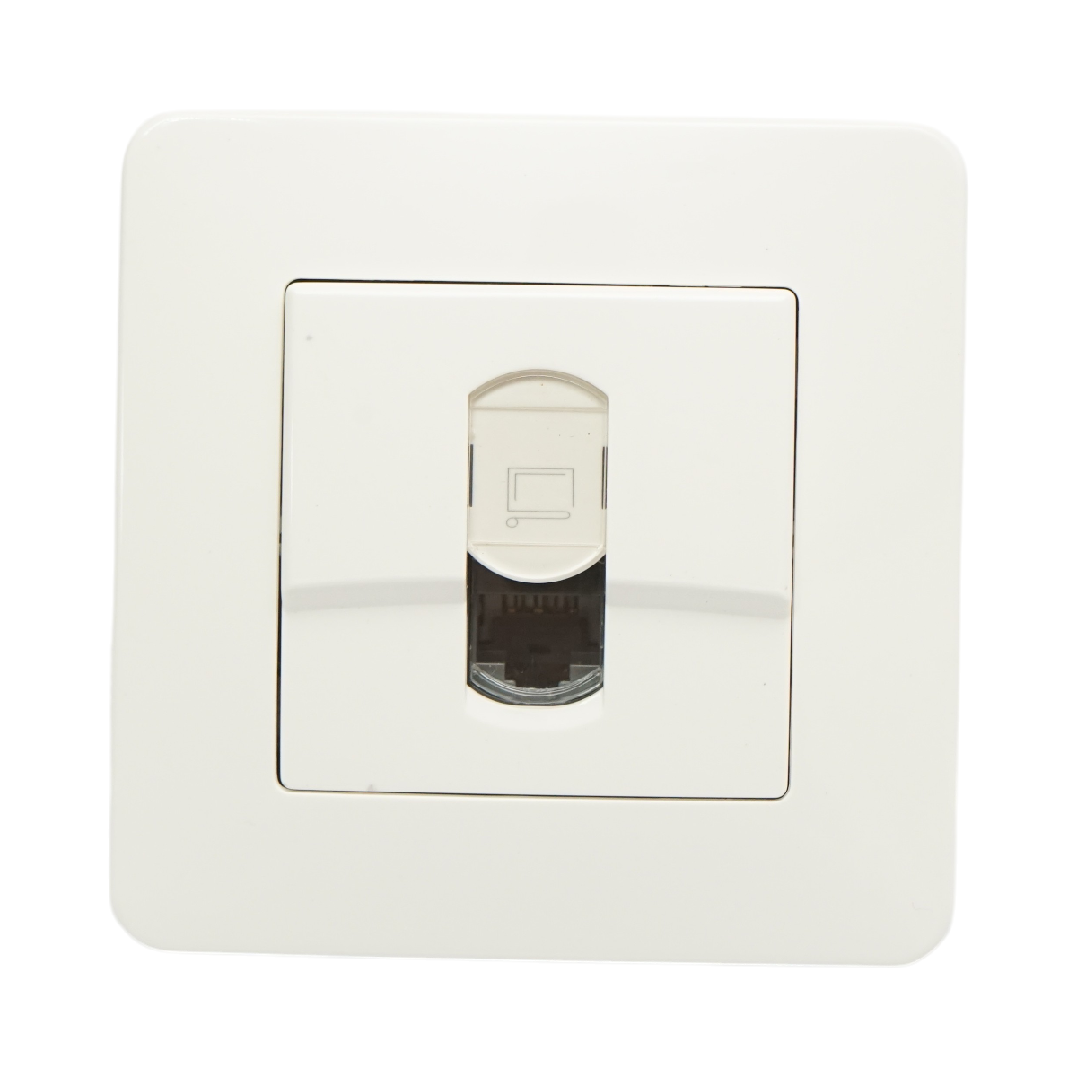 Priza internet RJ45 alba incastrata PC 80x80mm - imagine 2