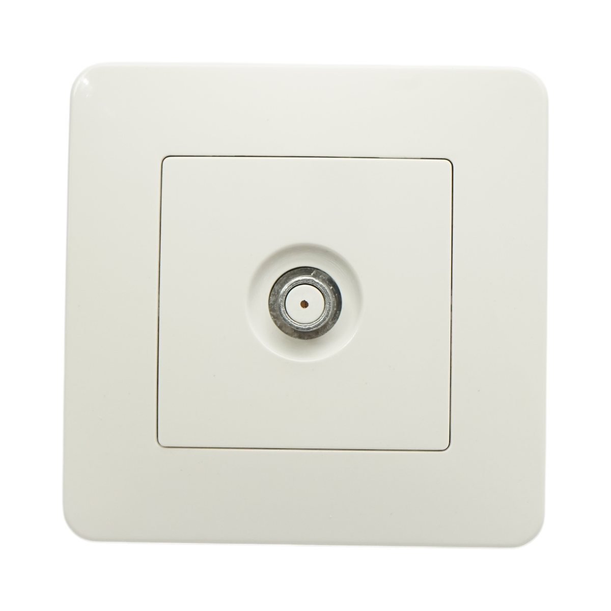 Priza TV tip F alba incastrata PC 80x80mm - imagine 2