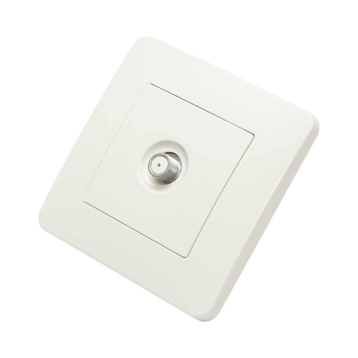 Priza TV tip F alba incastrata PC 80x80mm