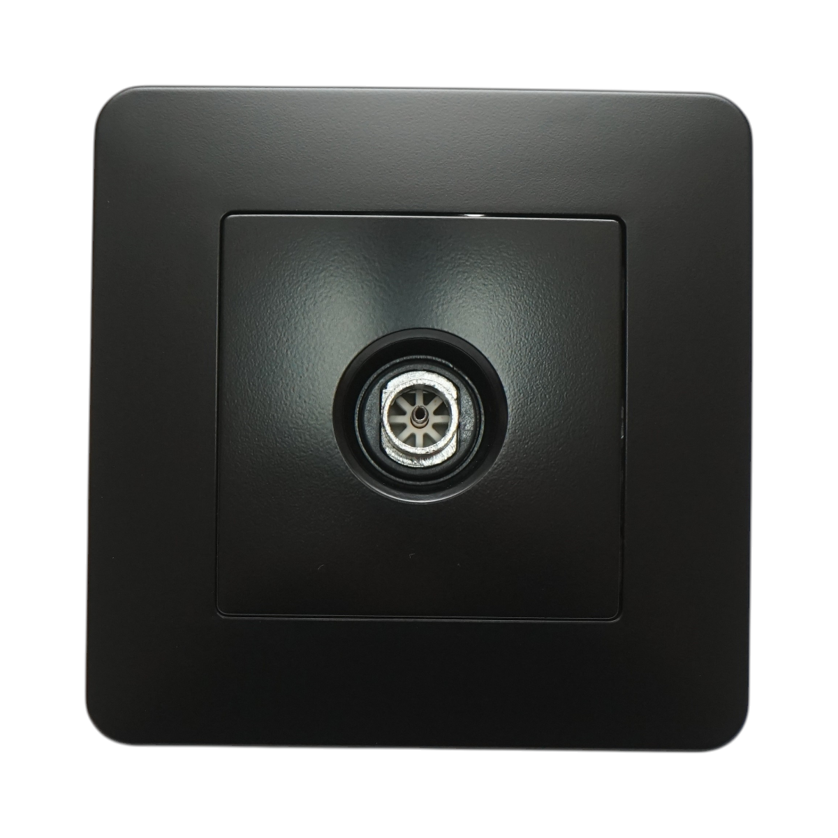 Priza TV neagra incastrata PC 80x80mm - imagine 2