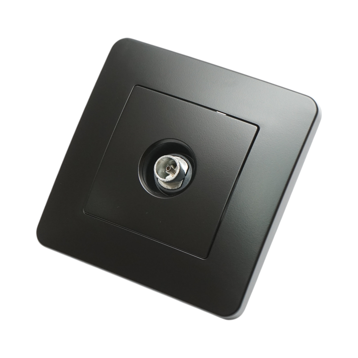 Priza TV neagra incastrata PC 80x80mm