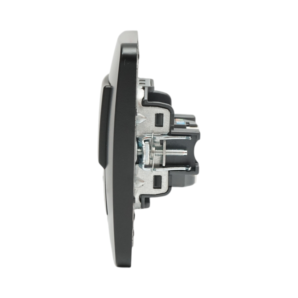 Priza internet RJ45 neagra incastrata PC 80x80mm - imagine 5