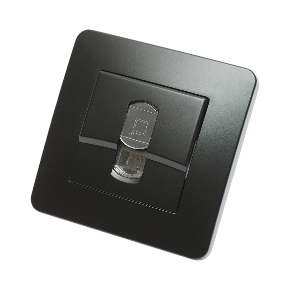 Priza internet RJ45 neagra incastrata PC 80x80mm