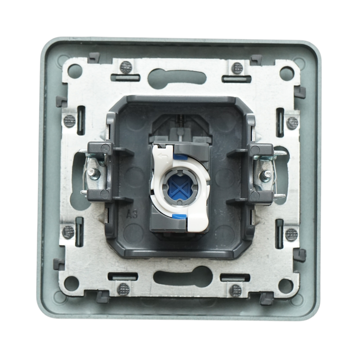 Priza internet RJ45 neagra incastrata PC 80x80mm - imagine 3