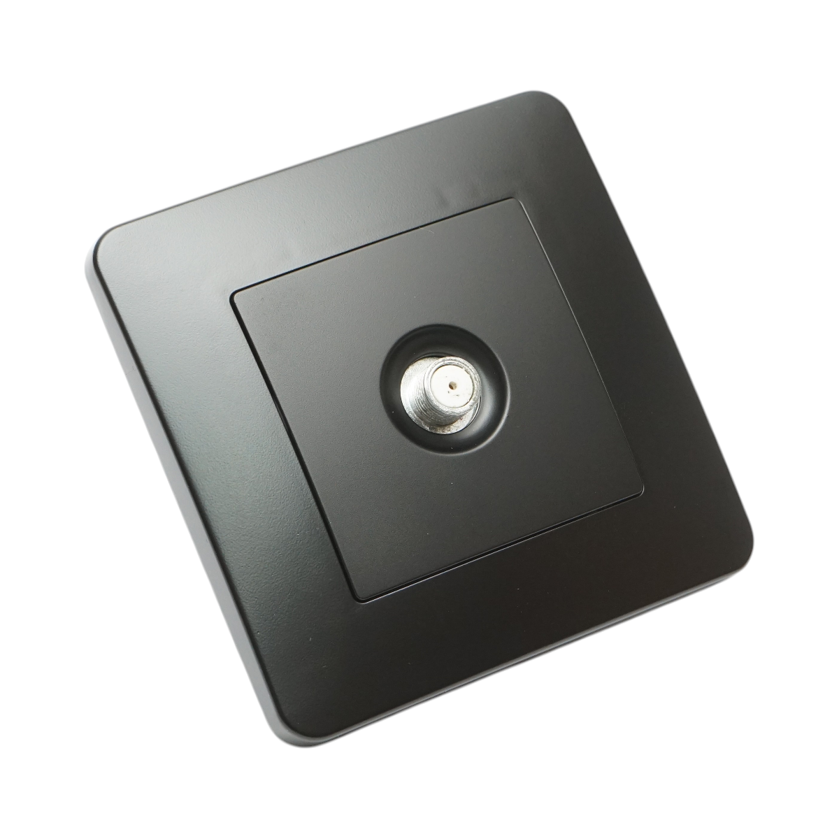 Priza TV tip F neagra incastrata PC 80x80mm - imagine 4