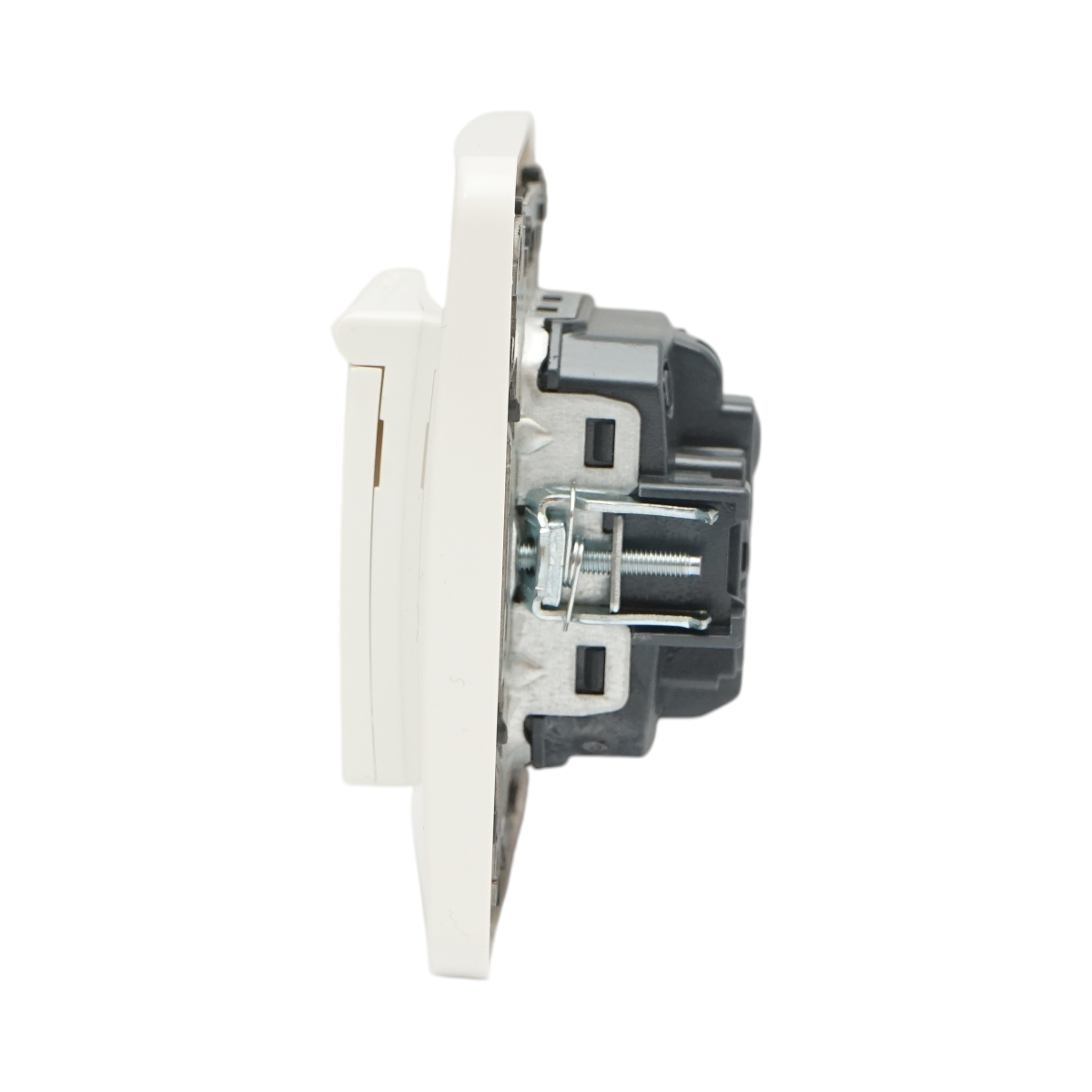 Priza schuko alba incastrata 220V, 16A, PC cu capac de protectie IP44 80x80mm - imagine 6