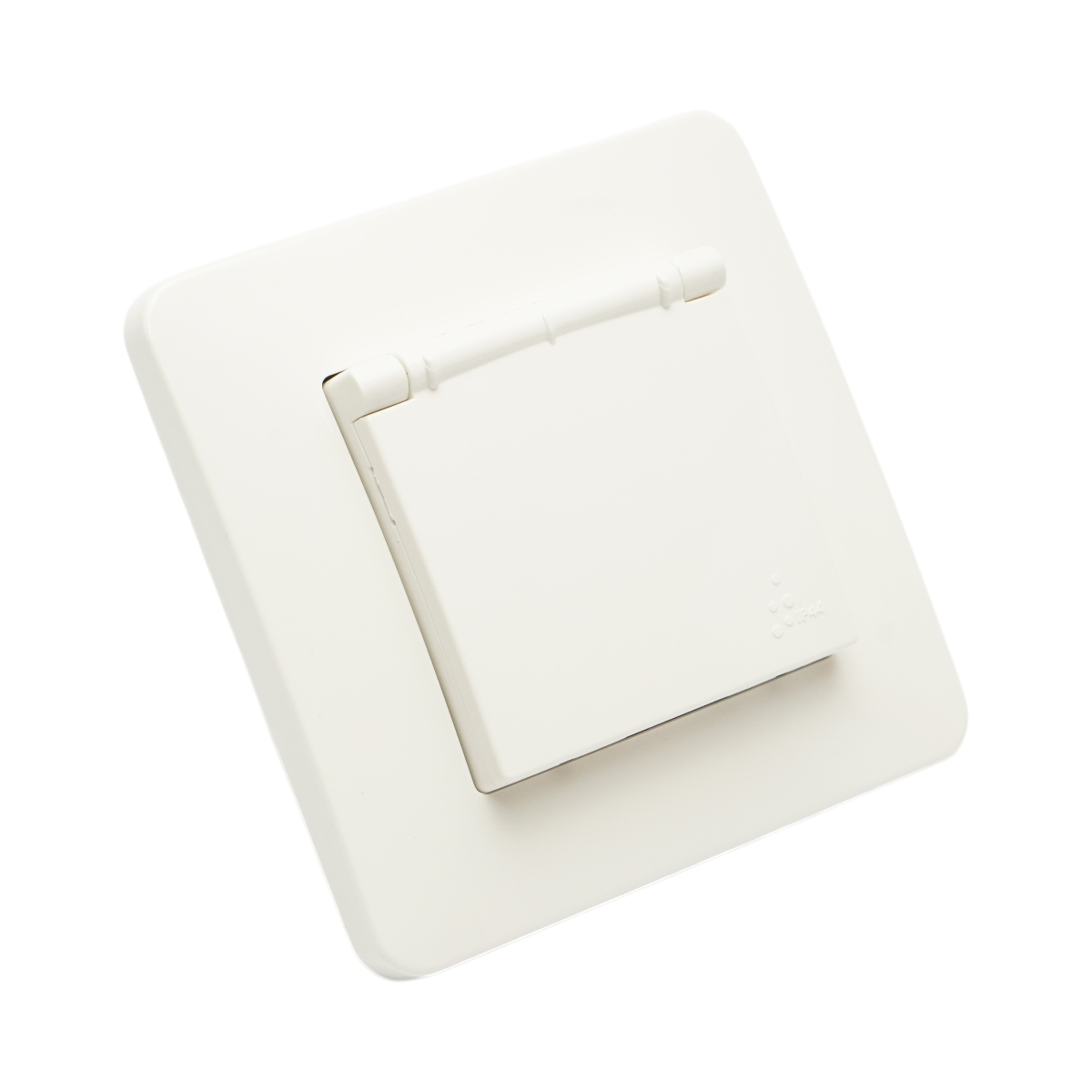 Priza schuko alba incastrata 220V, 16A, PC cu capac de protectie IP44 80x80mm - imagine 5