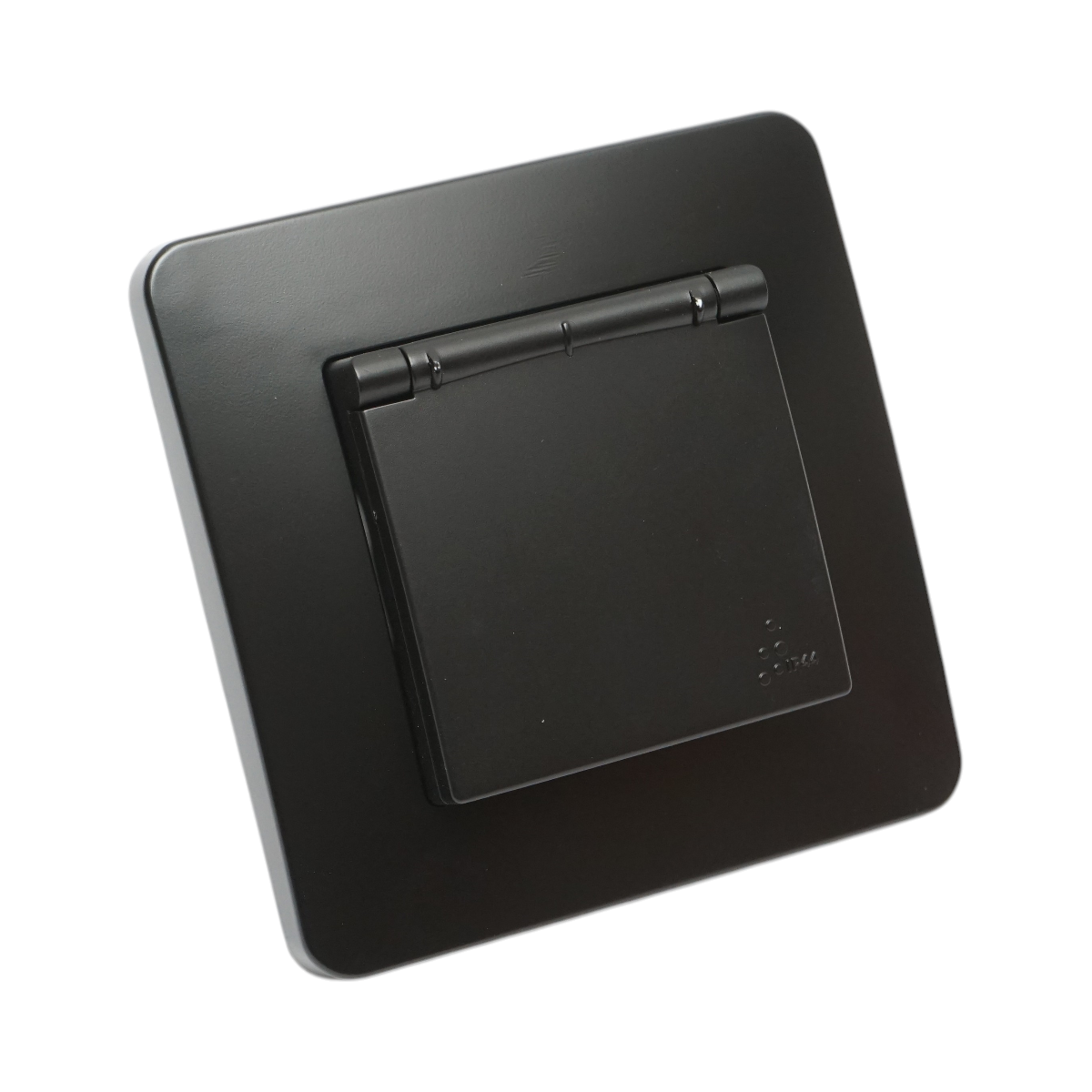 Priza schuko neagra incastrata 220V, 16A, PC cu capac de protectie IP44 80x80mm - imagine 5