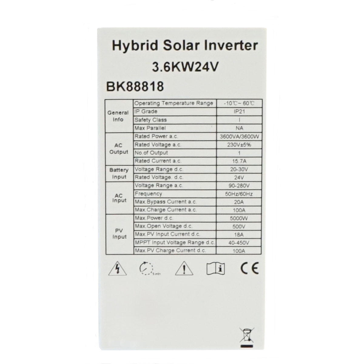 Invertor solar hibrid 3.6kW, 24V, MPPT 100A, monofazic, OFF-GRID Breckner Germany - imagine 8