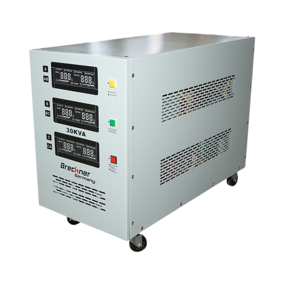 Stabilizator automat de tensiune 30KVA trifazat cu servomotor, bypass, afisaj LCD Breckner Germany - imagine 2