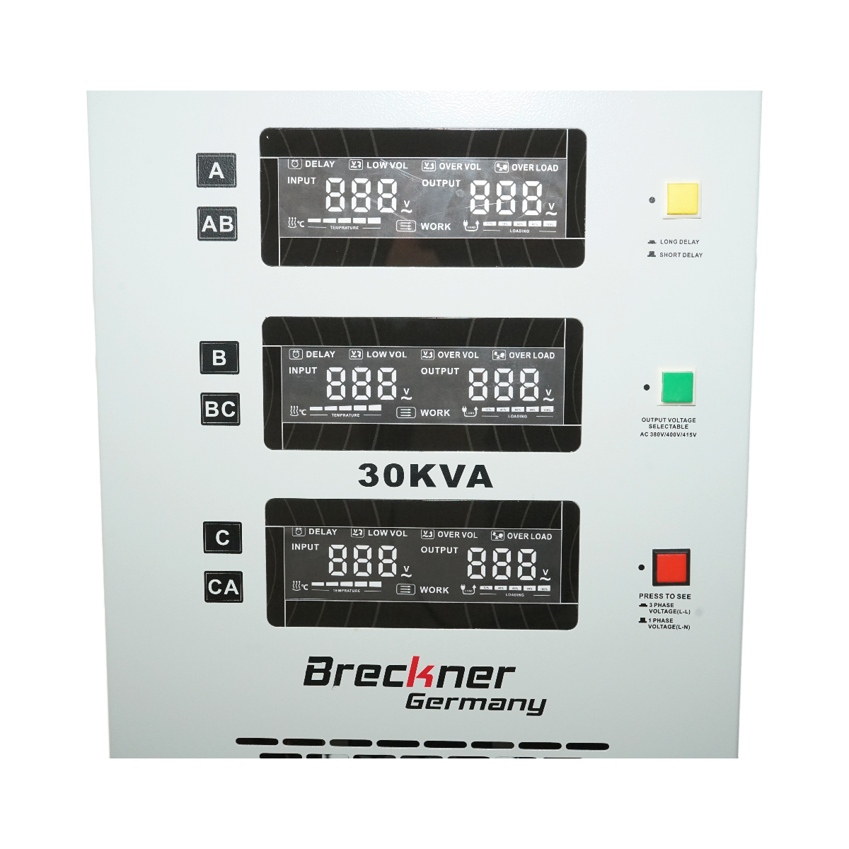 Stabilizator automat de tensiune 30KVA trifazat cu servomotor, bypass, afisaj LCD Breckner Germany - imagine 6