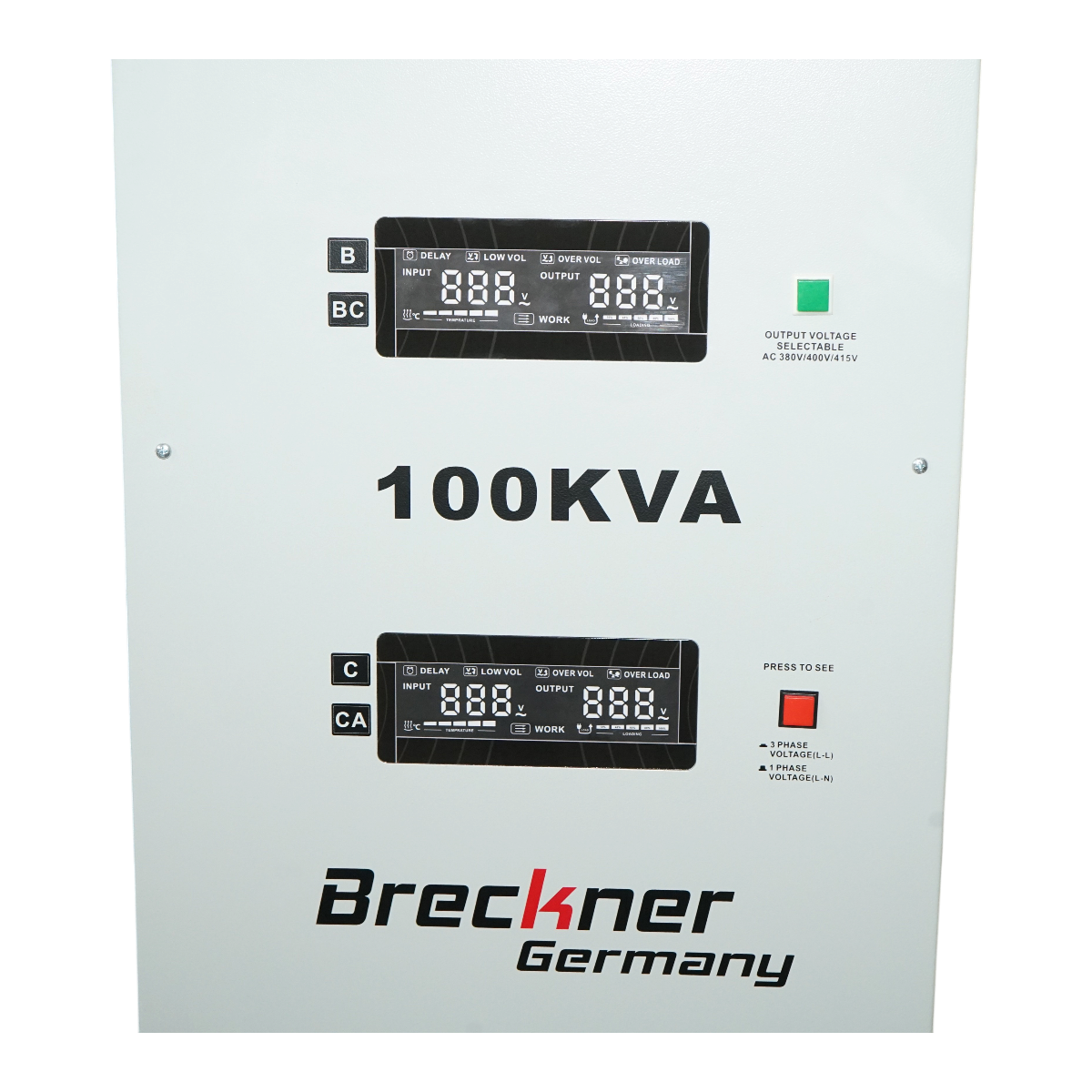 Stabilizator automat de tensiune 100KVA trifazat cu servomotor, bypass, afisaj LCD Breckner Germany - imagine 7