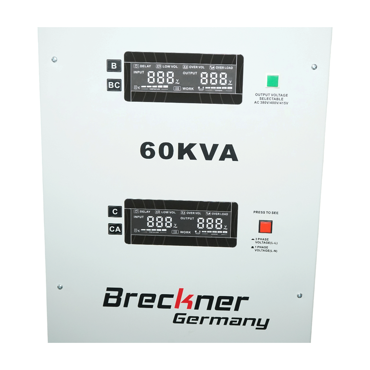 Stabilizator automat de tensiune 60KVA trifazat cu servomotor, bypass, afisaj LCD Breckner Germany - imagine 7