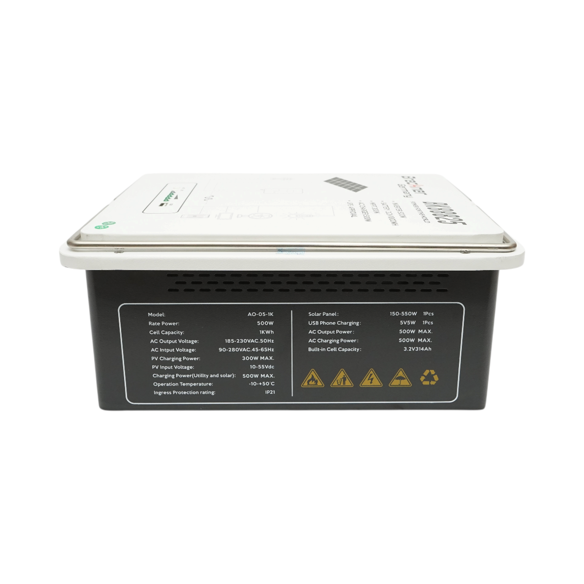 Sistem solar fotovoltaic portabil All-in-One cu invertor 500W, MPPT 300W, baterie integrata 1kWh LiFePO4 3.2V 314Ah, functie UPS Breckner Germany - imagine 3