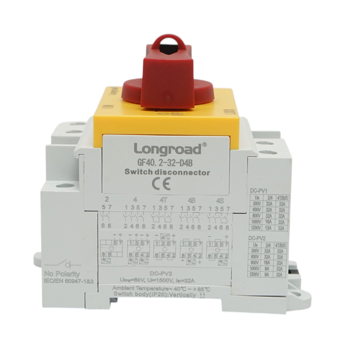 Intrerupator separator comutator de sarcina DC 4P 32A 1500V pentru sisteme fotovoltaice Longroad - imagine 2