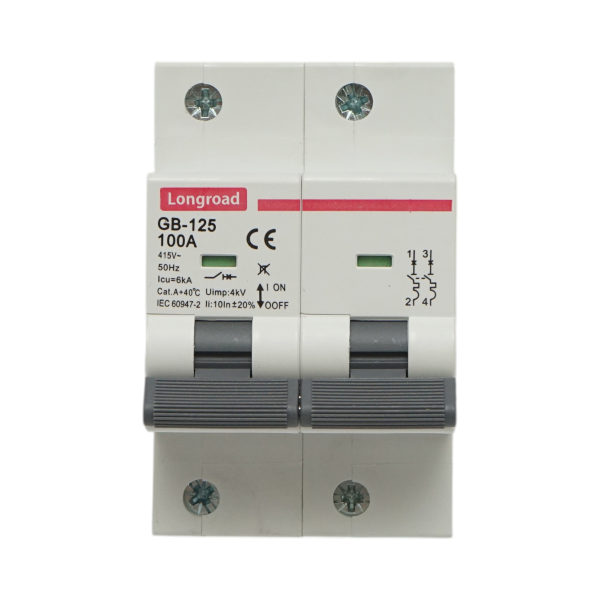 Siguranta automata intrerupator MCB 2P, 100A, 415VAC, 6kA Longroad