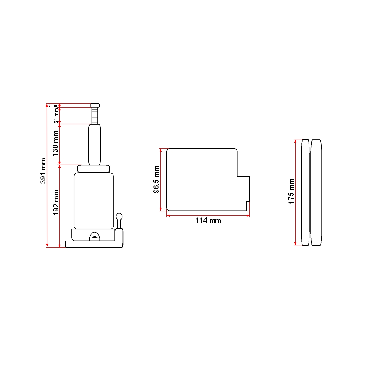 Cric hidraulic 8 tone 200mm - imagine 8
