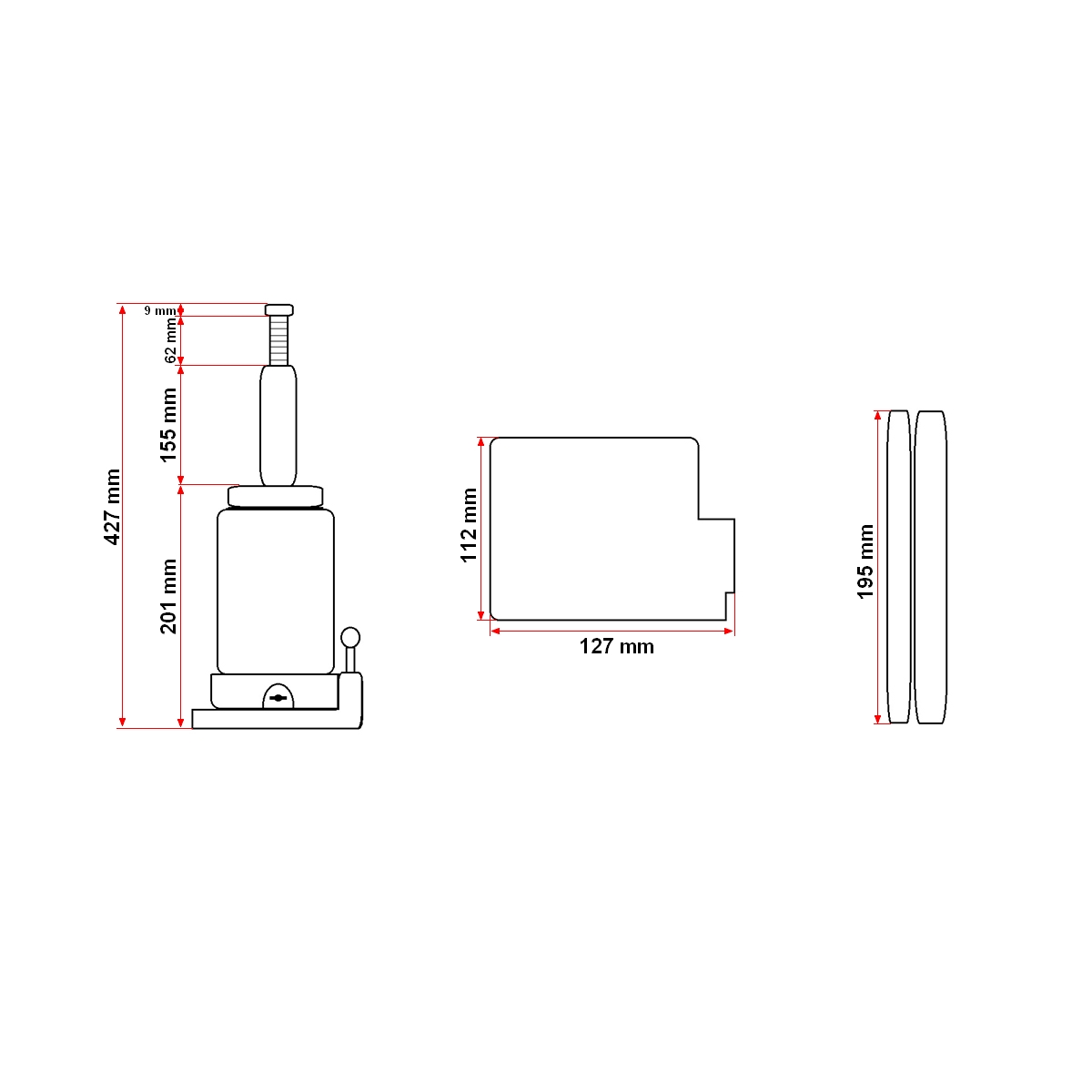 Cric hidraulic 12 tone 210mm - imagine 8