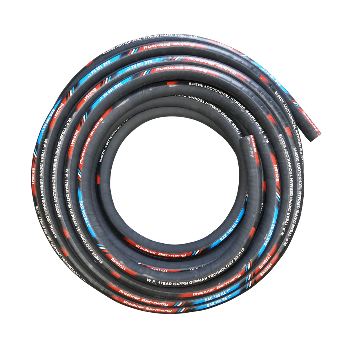 Rola furtun presiune hidraulic 25m cu dubla insertie textila DN25 (int. FI25 / ext. FI41)SAE 100 R4 1 - imagine 4