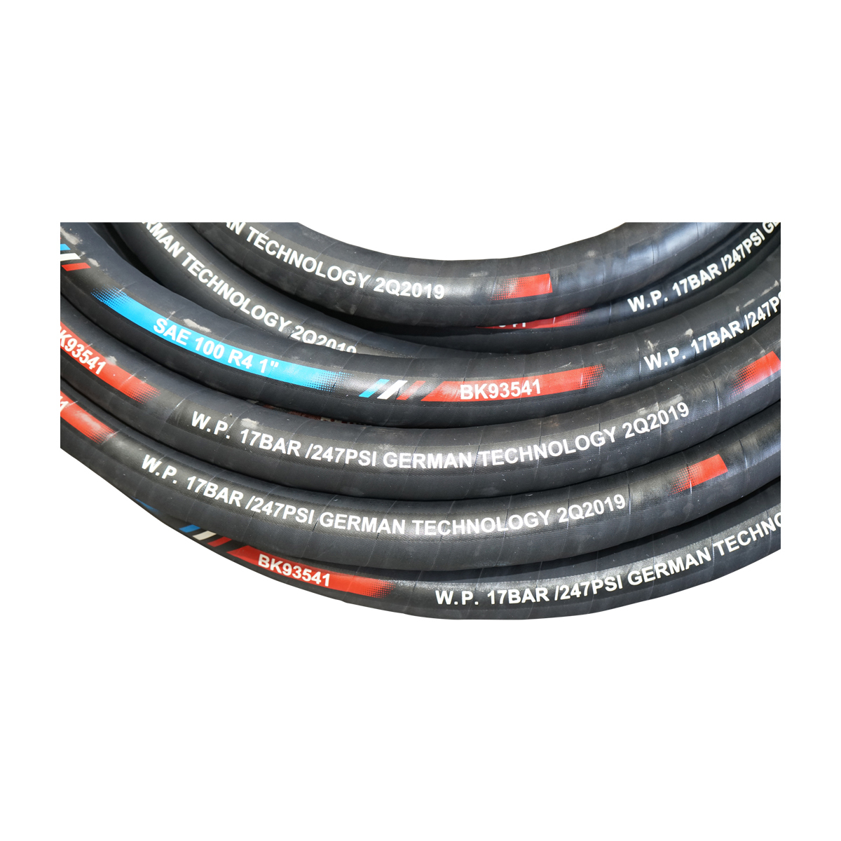 Rola furtun presiune hidraulic 25m cu dubla insertie textila DN25 (int. FI25 / ext. FI41)SAE 100 R4 1 - imagine 3