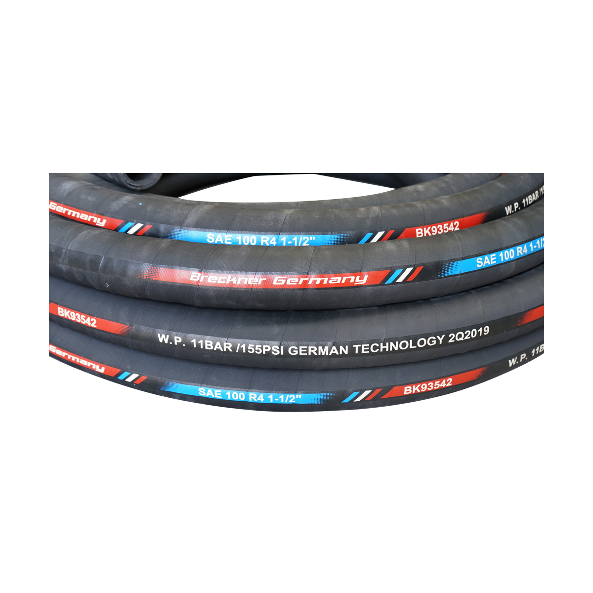Rola furtun presiune hidraulic 25m cu dubla insertie textila DN38 (int. FI38/ext. FI55) SAE 100 R4 1-1/2 - imagine 4