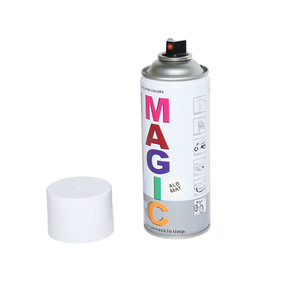 Spray vopsea MAGIC alb mat 007 400ml - imagine 2