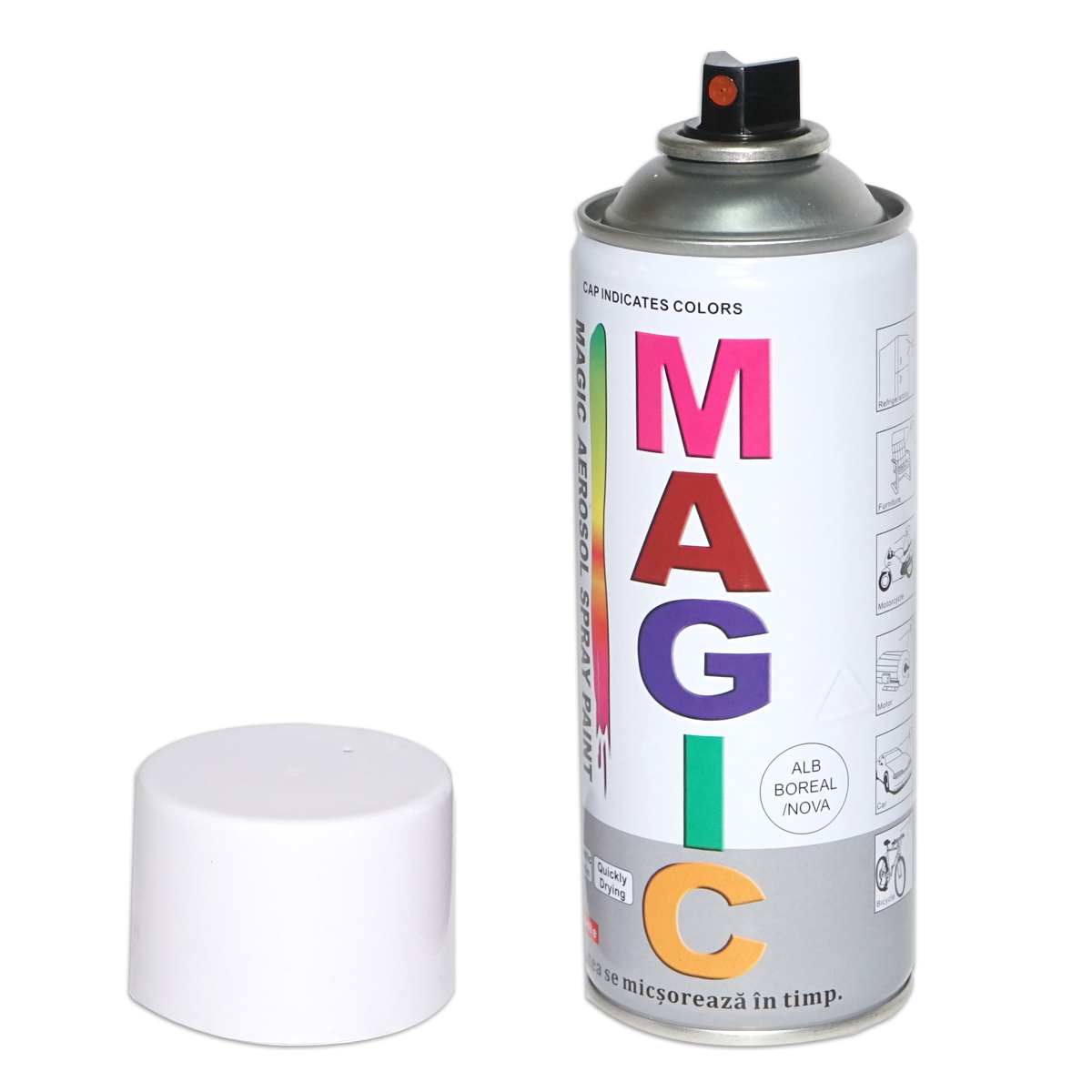 Spray vopsea Magic alb boreal - nova 450 ml - imagine 2