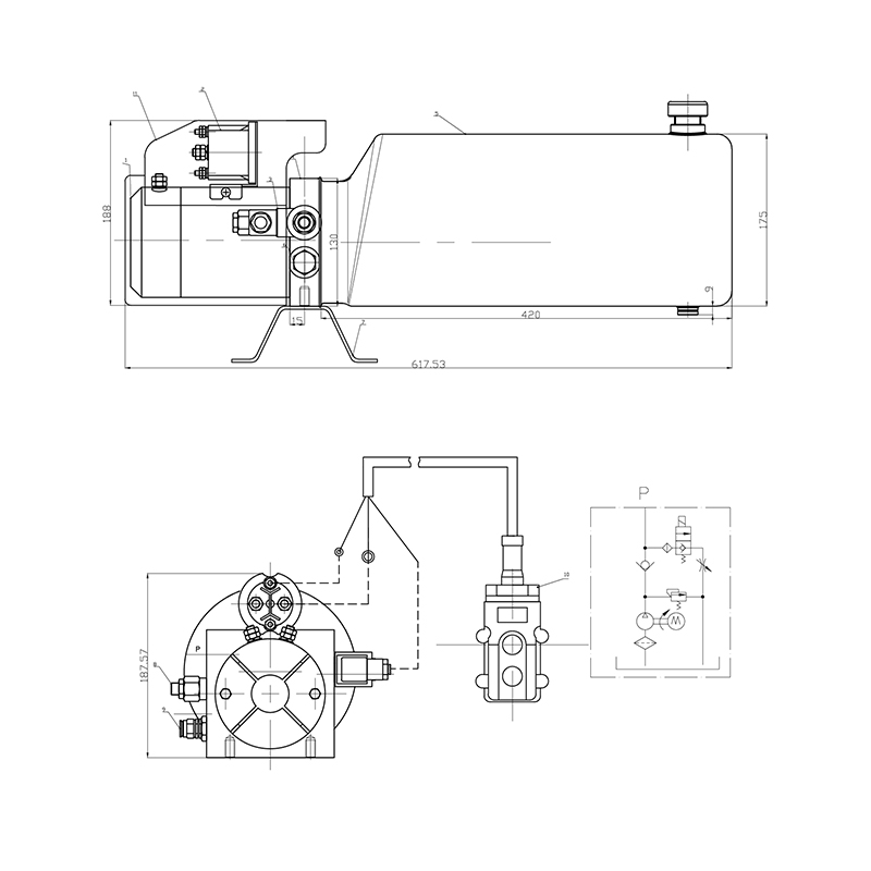 Pompa basculare 12V, 1.6kW 160 bar, cu rezervor metalic 10L si telecomanda - imagine 5