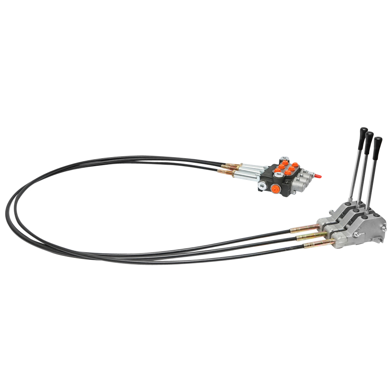 Distribuitor hidraulic cu 3 manete, lungime cablu 2m presiune 250 bar debit 40L/min Breckner Germany - imagine 2