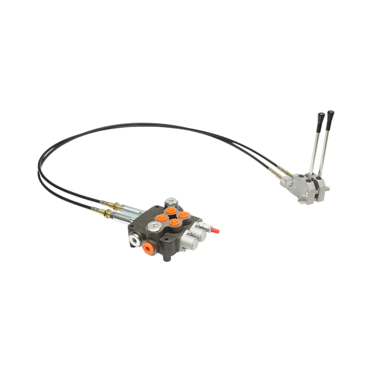 Distribuitor hidraulic cu 2 manete, lungime cablu 2m, presiune 250 bar, debit 80L/min Breckner Germany