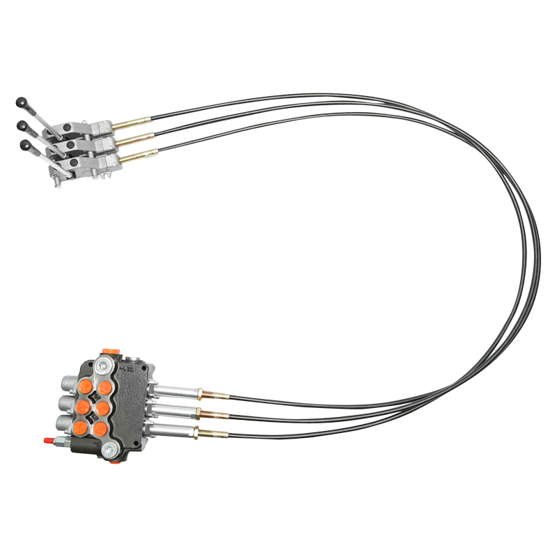 Distribuitor hidraulic cu 3 manete, lungime cablu 2m presiune 250 bar debit 80L/min Breckner Germany - imagine 2