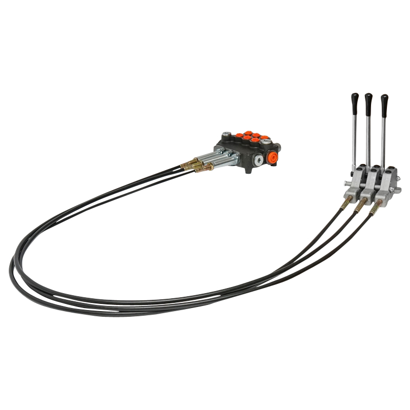 Distribuitor hidraulic cu 3 manete, lungime cablu 2m presiune 250 bar debit 80L/min Breckner Germany - imagine 3