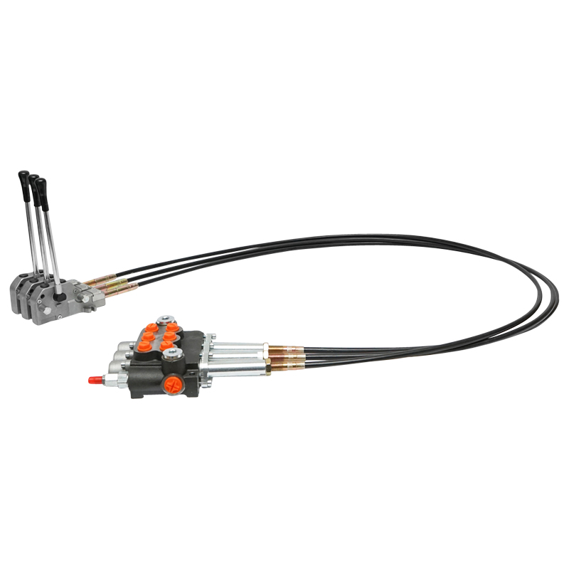 Distribuitor hidraulic cu 3 manete, lungime cablu 2.5m presiune 250 bar debit 40L/min Breckner Germany - imagine 2