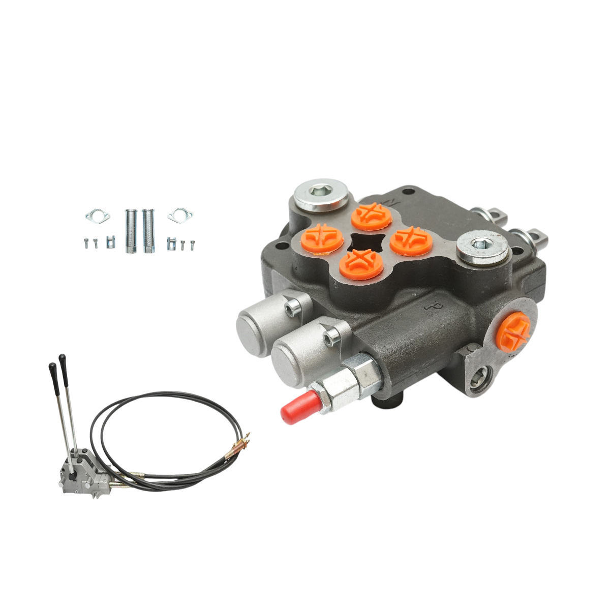 Distribuitor hidraulic cu 2 manete, lungime cablu 2.5m, presiune 250 bar, debit 80L/min Breckner Germany - imagine 3