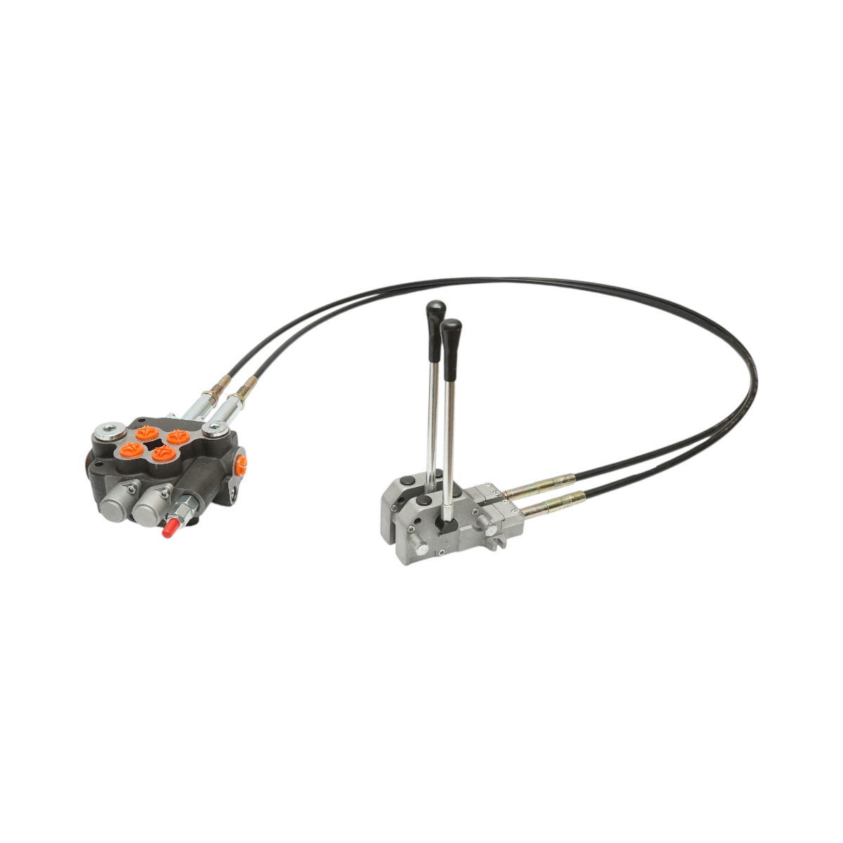 Distribuitor hidraulic cu 2 manete, lungime cablu 2.5m, presiune 250 bar, debit 80L/min Breckner Germany