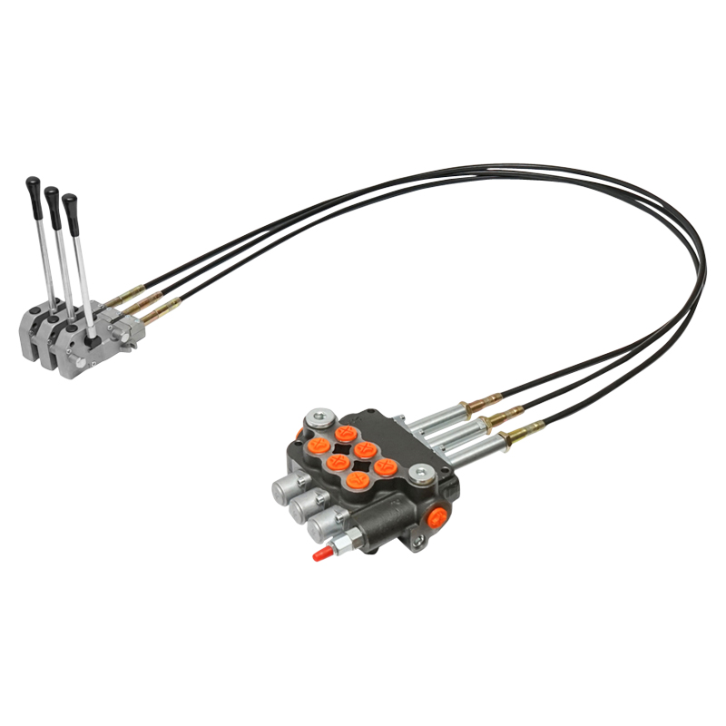 Distribuitor hidraulic cu 3 manete, lungime cablu 2.5m presiune 250 bar debit 80L/min Breckner Germany - imagine 2