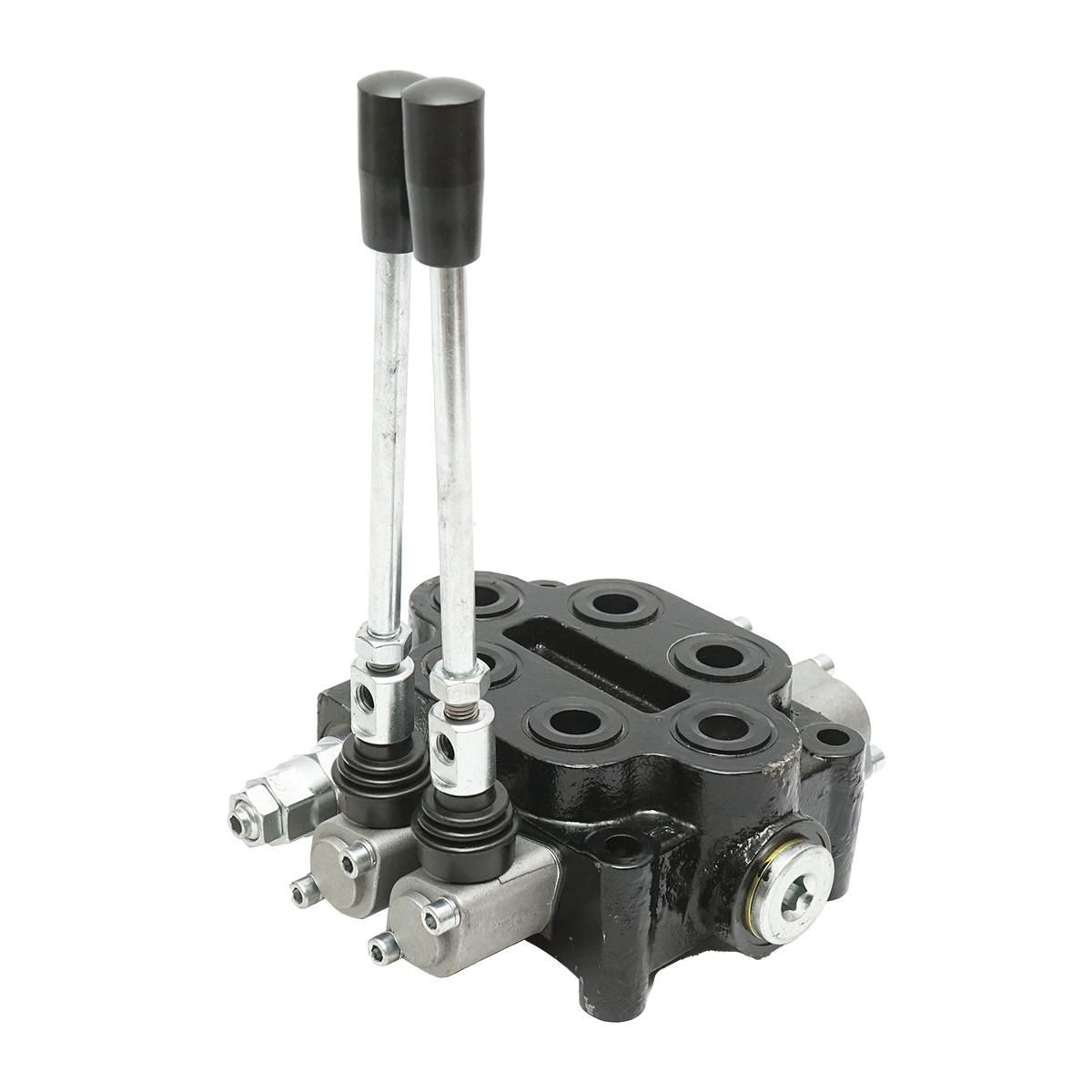 Distribuitor hidraulic cu 2 manete 150 Bar, debit 80L/min M22x1.5mm pentru Tractor Forestier si Graifer - imagine 4