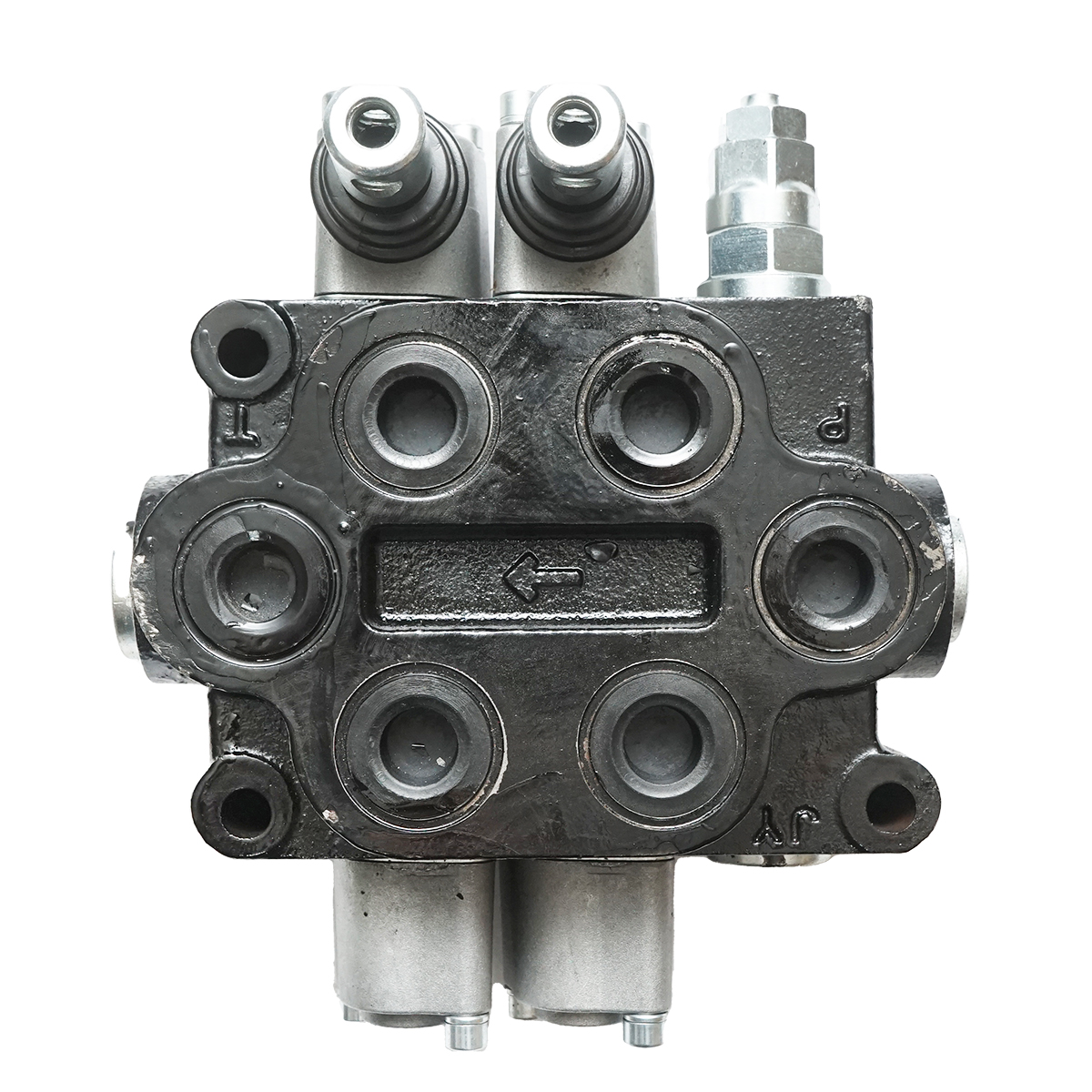 Distribuitor hidraulic cu 2 manete 150 Bar, debit 80L/min M22x1.5mm pentru Tractor Forestier si Graifer - imagine 5