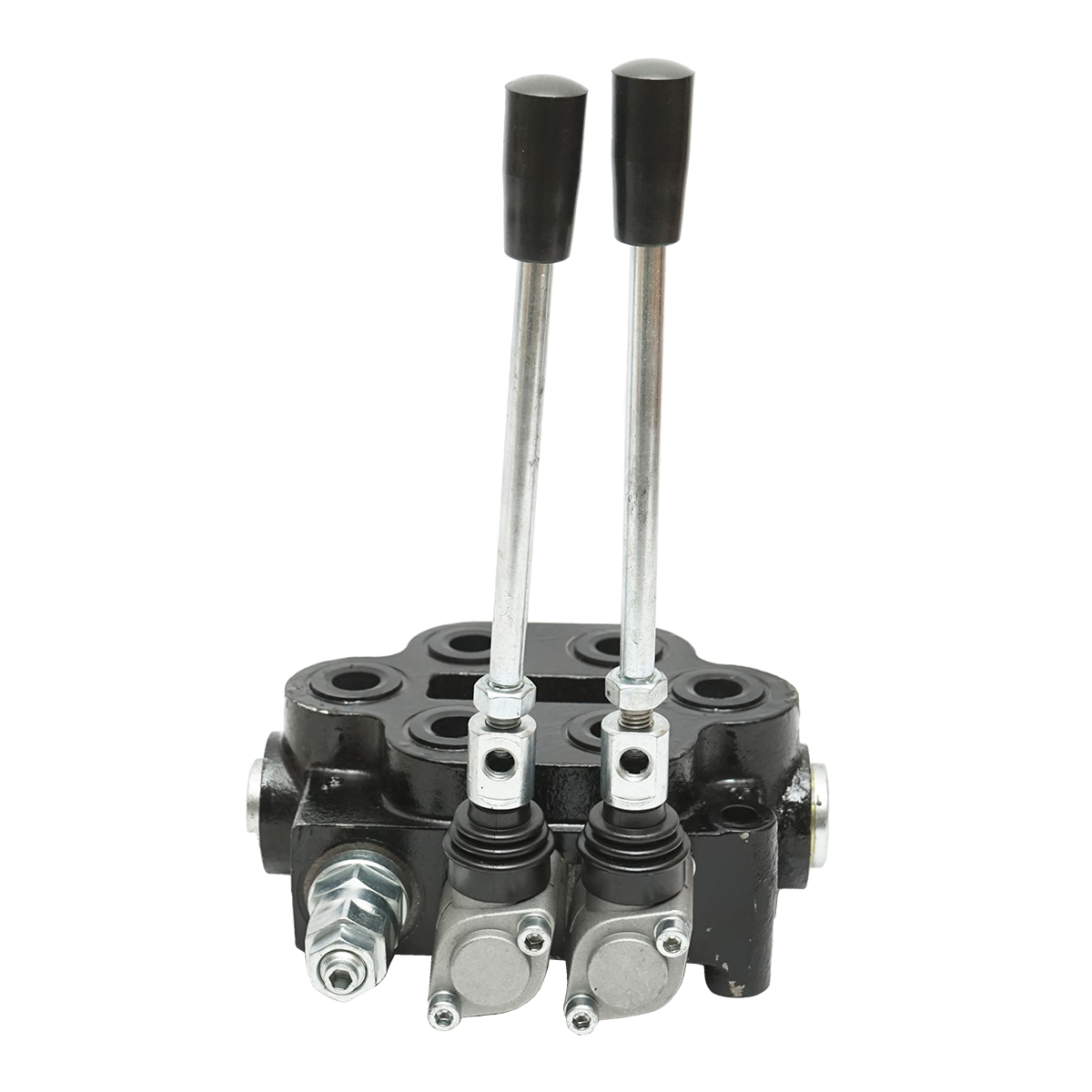 Distribuitor hidraulic cu 2 manete 150 Bar, debit 80L/min M22x1.5mm pentru Tractor Forestier si Graifer - imagine 3