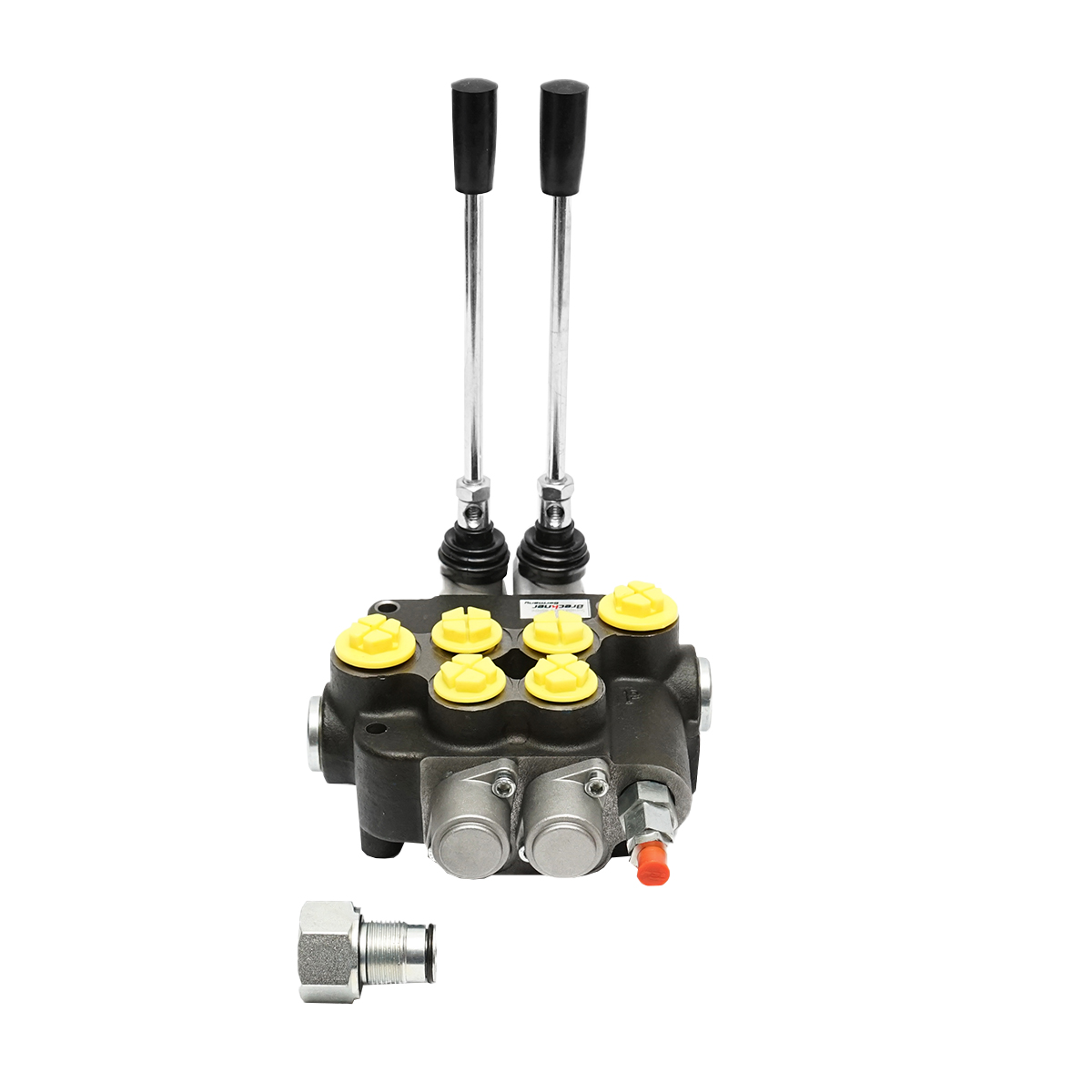 Distribuitor hidraulic cu 2 manete debit 80L/min cu levier si reductie incluse -15 /+80 Breckner Germany - imagine 3