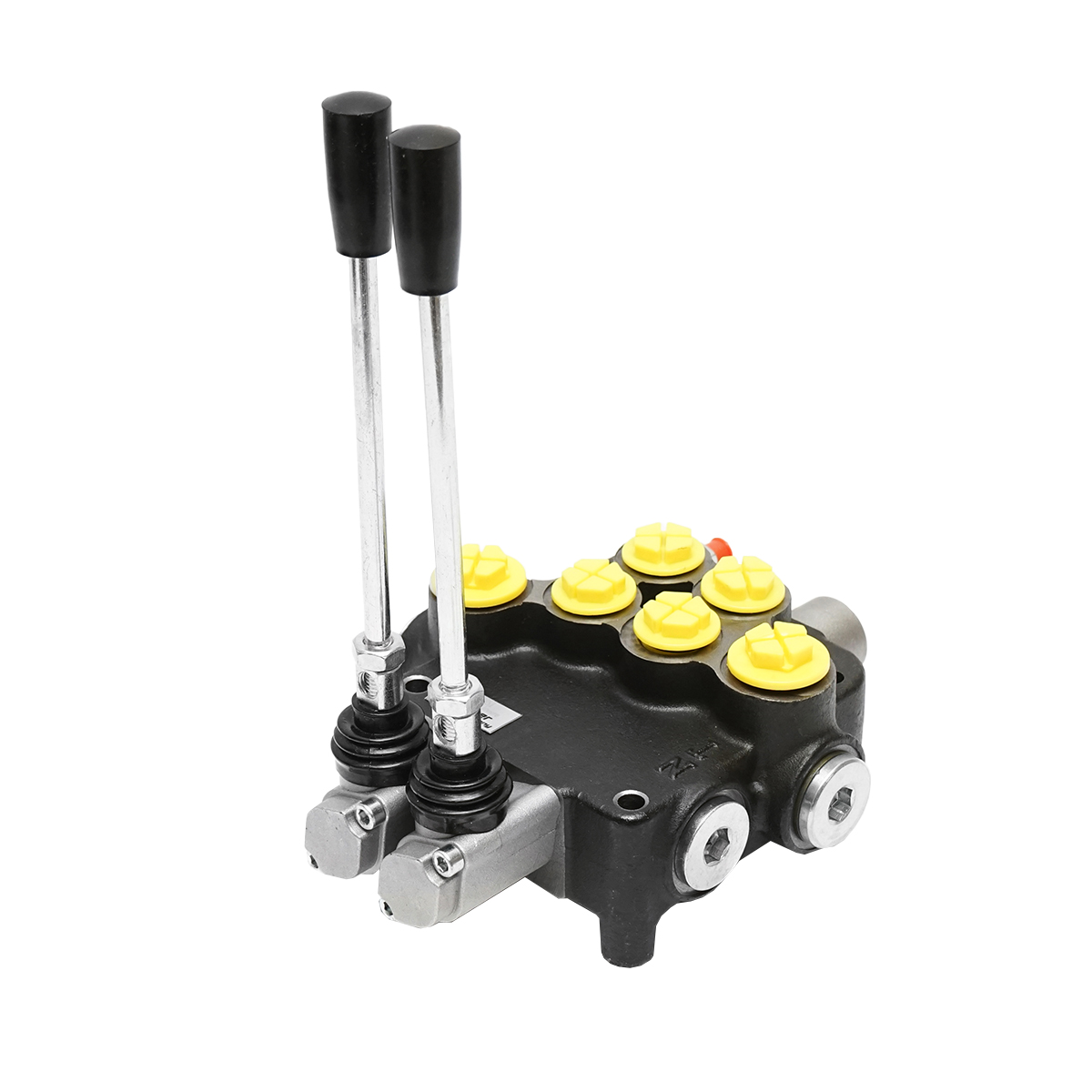 Distribuitor hidraulic cu 2 manete debit 80L/min cu levier si reductie incluse -15 /+80 Breckner Germany - imagine 2