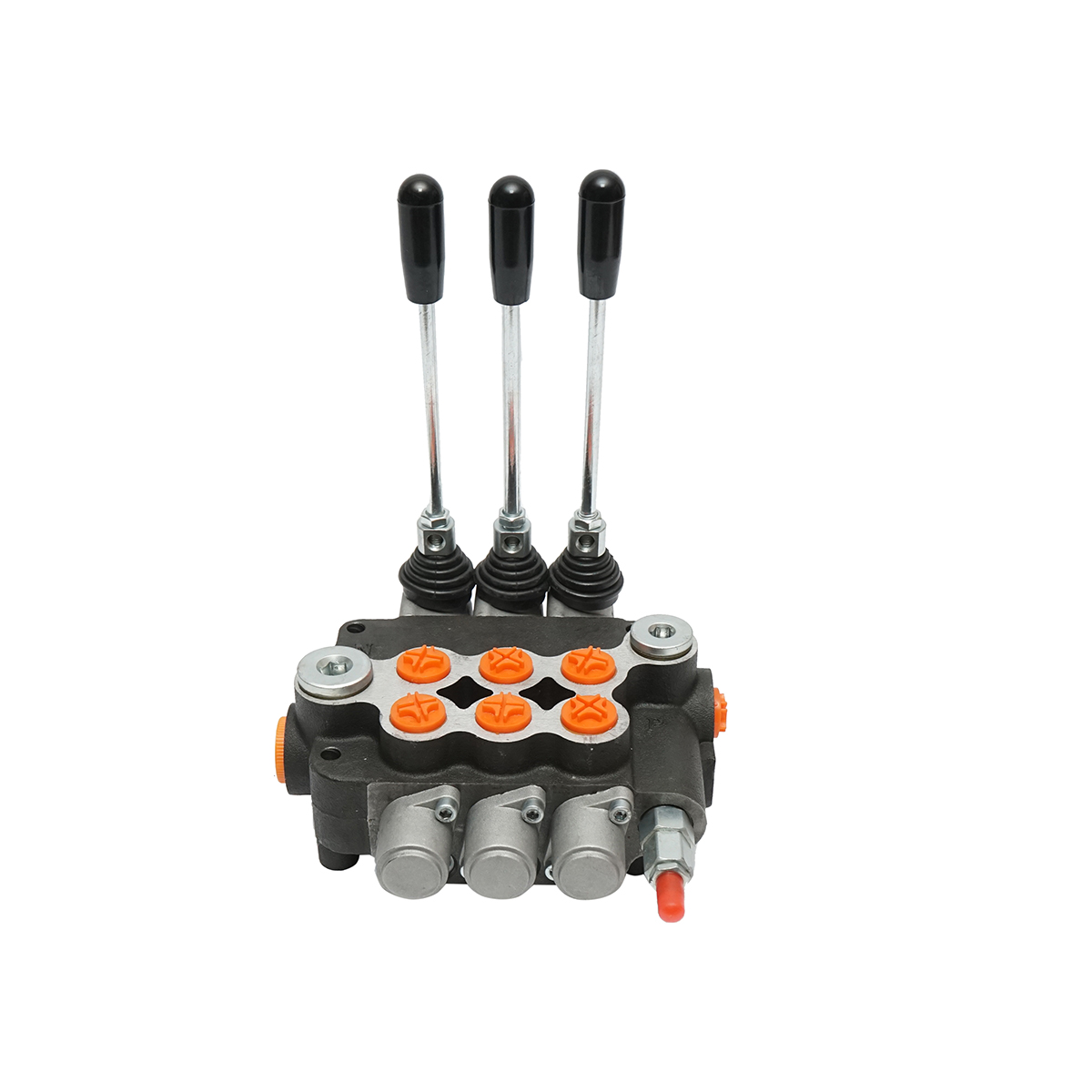 Distribuitor hidraulic cu 3 manete debit 80L/min cu levier si reductie inclusa -15 /+80 Breckner Germany - imagine 2