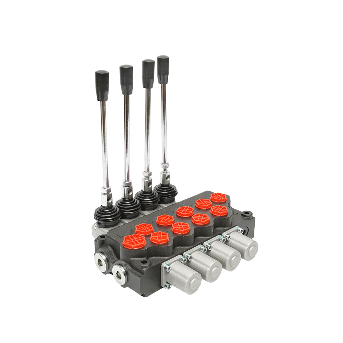 Distribuitor hidraulic cu 4 manete supapa de siguranta SD11 debit 80L/min levier si reductie -15 /+80 Breckner Germany - imagine 5